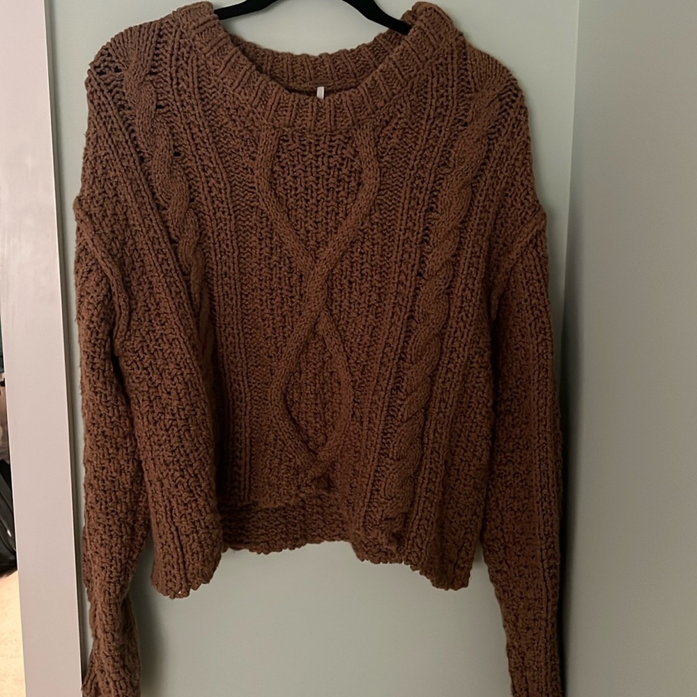 Free People Cable Knit crop sweater
